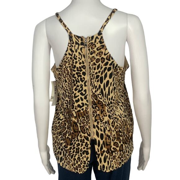 Bar III Zip Back Cheetah-Printed Camisole Top Medium - Picture 2 of 3